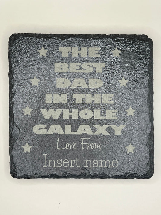 “Best dad” slate coaster