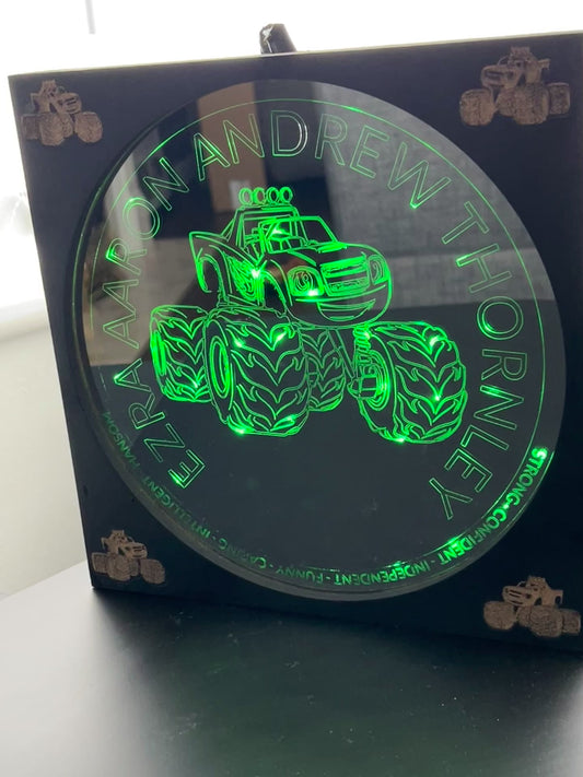 LED engraved mirror in case